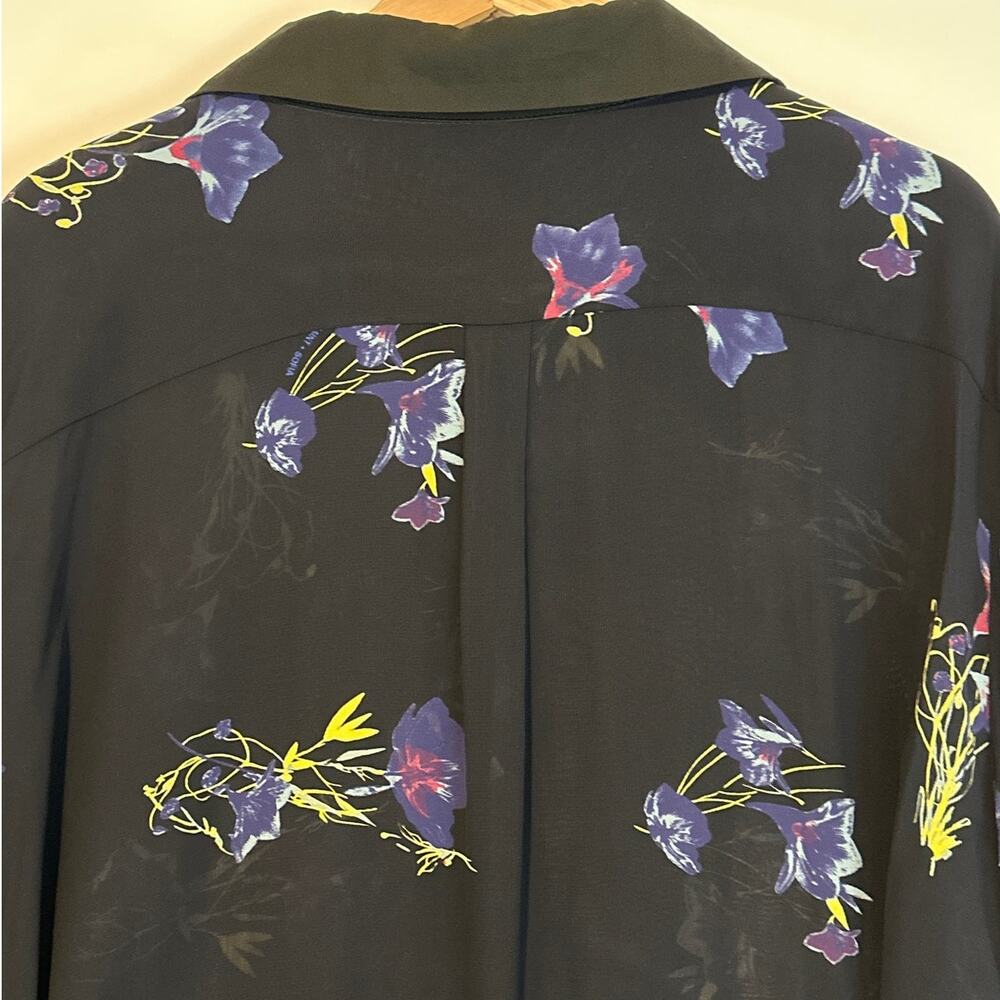 Saint+ Sofia Madison Shirt Blue Lily Gardens Floral Blouse Top Sz 16 Boho Chic - Picture 10 of 16